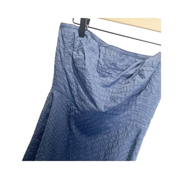 J. Crew Strapless A-Line Dress Textured Cotton Navy Lined Size 2 Summer Preppy - Picture 4 of 5
